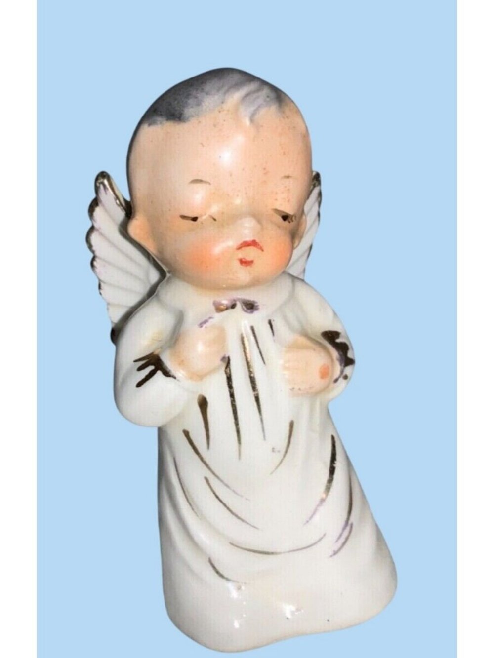 Vintage Christmas Enesco Baby Boy Praying Angel￼ Salt Shaker (single unit)